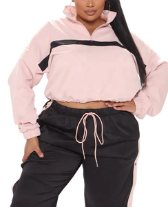 Chaqueta cortavientos impermeable para mujer, conjunto deportivo de nailon de 2 piezas, chaqueta cortavientos con cremallera, trajes personalizados para mujer - Product Image 5