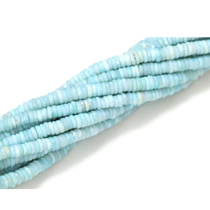 Hermosas cuentas de ópalo facetadas en forma de neumático, color azul aguamarina, de 5-8 mm, cuentas de ópalo en forma de rueda, color azul aguamarina. - Product Image 5