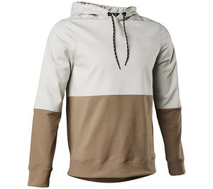Sweat à capuche color block pour homme, blanc et beige, décontracté, à manches longues, avec cordon de serrage et poche kangourou en polaire - Product Image 1