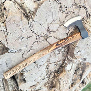 Hacha Vikinga de Estilo Nórdico, Fabricada Artesanalmente, con Mango de Madera, Estilo Tradicional, Herramienta para Acampar, para Partir Leña, Uso Agrícola - Product Image 3