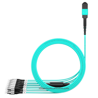 Kabel Patch FTTH Multimode OM4 8 Core Low Loss Tipe B Polarisitas Kustom Panjang untuk Pusat Data Densitas Tinggi