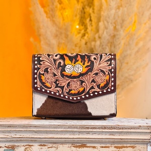 High Quality 100% Genuine Leather Women's Shoulder Bag Set Tooled Clear Bag With Matching Wallets For Carving Tooling Sling Bags - Product Image 2