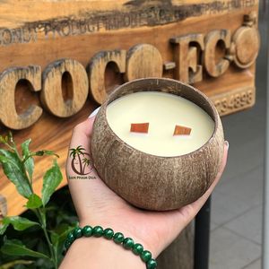 SUPPLIER HIGH QUALITY NATURAL COCONUT SHELL <b>CANDLE</b> COCONUT WAX MANY SCENTS AT THE BEST WHOLESALE PRICE IN VIETNAM - Product Image 3