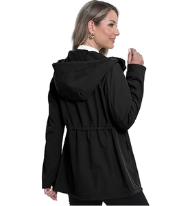 Chaqueta de Motocicleta Impermeable con Capucha Negra para Mujer EXORO APPARELS, Manga Larga, Largo Regular, Tejido de Poliéster Ecológico - Product Image 4