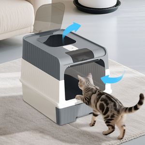 Lettiera per Gatti Grande Grigia a Forma di Cubo Magico |   Pulizia automatica intelligente e design silenzioso |   Vita Senza Mani" - Product Image 4
