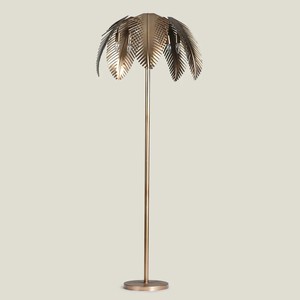 Coastal Palm <b>Tree</b> <b>Standing</b> Floor Lamp Gold Metal Home Decor Decorative Lighting for Living Room Bedroom Hotel - Product Image 2