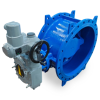 Vanne papillon excentrique motorisée DN150-3200 en fonte ductile avec actionneur électrique AOMA, extrémités à brides PN10/PN16/PN25, garantie 18 mois
