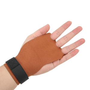 Protectores de Manos de Cuero para Gimnasia, Antideslizantes, Ajustables, de Tres Dedos, para Levantamiento de Pesas - Product Image 3
