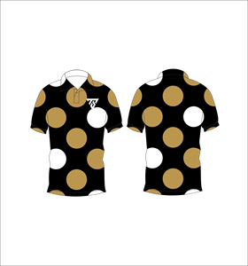 Camisa Polo para Hombre, Negra con Puntos Blancos, Sublimación Personalizada, Manga Corta, Verano, Casual, Transpirable, Ligera, para Golf - Product Image 3