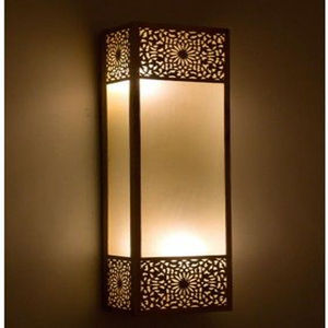 Lampe murale en métal et verre de style zen asiatique, forme rectangulaire, luminaire d'intérieur pour la décoration de la maison, salon, design d'intérieur moderne - Product Image 1
