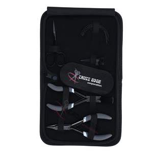 Kit d'outils professionnels pour extensions de cheveux noirs avec pinces à micro-anneaux, aiguilles à coudre, anneaux de sectionnement et Velcro - Product Image 1