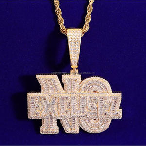 Hip hop đồ trang sức Iced ra moissanite kim cương 925 đồ trang sức bạc, khuyến khích món quà có ý nghĩa đối với anh ta - Product Image 1