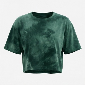 T-shirt court en coton personnalisé pour femme, couleur unie, coupe oversize, avec motifs imprimés, style streetwear, idéal pour le fitness, la gym et les activités sportives - Product Image 1