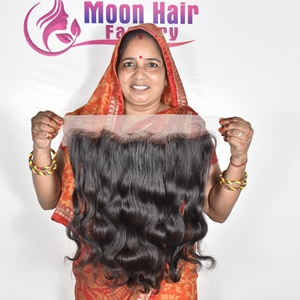Cabello Humano Remy Virgen de Templo Indio, 32 Pulgadas, Rizado, con Encaje Invisible 13x6 Frontal, Línea de Cabello Natural Pre-Desplumada, Profesional - Product Image 6