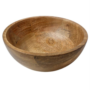 Tazón de madera maciza para mezclar y servir, tallado a mano, apto para alimentos, con borde festoneado, para ensaladas, frutas, aperitivos y como centro de mesa. - Product Image 5