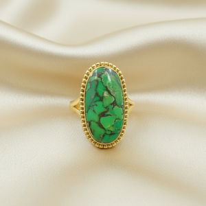 Green Copper <b>Turquoise</b> <b>Ring</b> 925 Sterling Silver Rose Gold Yellow Gold Plated Handmade Statement Jewelry Gift Women - Product Image 4