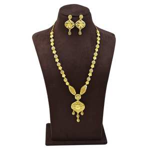 Wholesale 14K18K24K Micron Gold Plated Turkish Design Bridal Long Jewelry Set Traditional Dubai Style Long <b>Fashion</b> <b>Necklaces</b> Set - Product Image 1