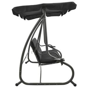 Panca a dondolo in tessuto PVC antracite con telaio in acciaio verniciato a polvere per patio - Product Image 4