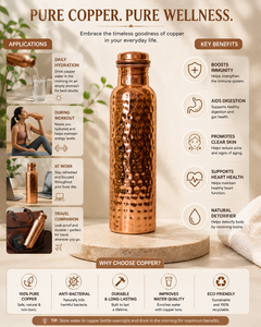 Hammered Copper Water <b>Bottle</b> Food Grade Eco Friendly Custom Logo Copper <b>Bottle</b> Manufacturer 950ml Office Household Use - Product Image 5