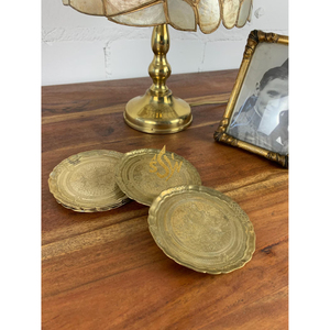 Hot Selling <b>High</b> Quality Handmade Gold Plated Metal Coasters For Tea Best Design for Home Decor <b>Table</b> Decor <b>Kitchen</b> Ware Item - Product Image 6