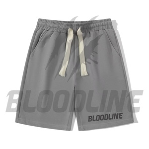 Shorts de sport pour homme BLOODLINE à séchage rapide, taille mi-haute élastique, logo avant, poches zippées, longueur Bermuda, motif camouflage, décontracté, en PU - Product Image 6