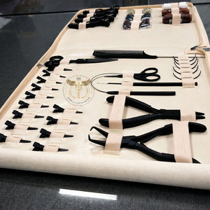 Professional Hair Extension Tool Kit – Pink Case Complete Salon Set with Micro Ring <b>Beads</b> Pliers <b>Needle</b> Threader Clips Scissors - Product Image 6