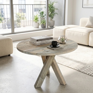 Modern Square Solid Wood Coffee <b>Table</b> Elegant Crossed X Base <b>Wooden</b> Accent <b>Table</b> For <b>Rustic</b> Living Room Setup Art Design Set Art - Product Image 5