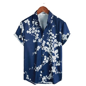 เสื้อเชิ้ตชายหาดแขนสั้นผ้าเทอร์รี่พิมพ์ลายดิจิทัลสไตล์วินเทจสำหรับผู้ชาย ผ้าฝ้าย 100% ราคาประหยัด - Product Image 1