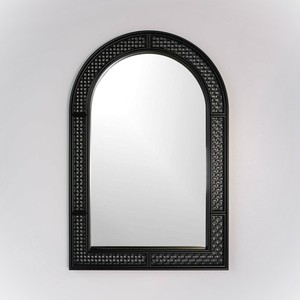 Handcrafted rattan <b>mirrors</b> arched border hanging <b>mirror</b> cheapest price home accessory supplies - Product Image 1