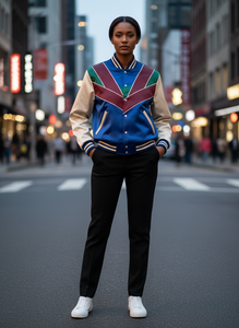 Premium Custom Satin Varsity <b>Jacket</b> - Plain Panel <b>Work</b> - High Gloss Finish - Product Image 5