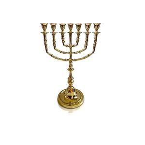 Menorah Tradicional Extra Grande para Hanukkah, para usar con Velas de Shabat o Copas de Aceite, Menorah de Aspecto Antiguo para Templo - Product Image 1