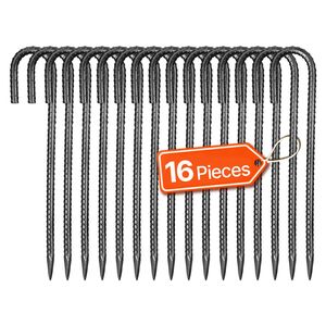 Ancore a terra in acciaio zincato per impieghi gravosi, con gancio a J da 0,4 pollici di diametro, lunghi 12 pollici, con punta a scalpello, resistenti alla ruggine - Product Image 5