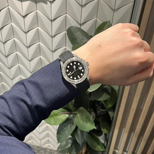 Reloj mecánico de lujo para hombre con diamantes de 42 mm, correa de caucho, resistente al agua, deportivo, moderno, ideal para regalo. - Product Image 3