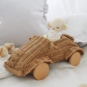 Jouet de voiture en rotin naturel petit mini modèle moderne pour enfants top vente voitures préférées des enfants jouets cadeaux - Product Image 3