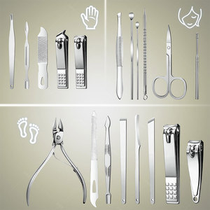 Wholesale 6 PCS Custom Nail Care <b>Manicure</b> & Pedicure <b>Kit</b> Stainless Steel Beauty Instruments Set - Product Image 5