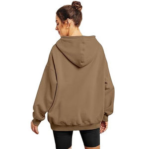 Sudadera con capucha de punto personalizada al por mayor para mujer, transpirable, para invierno, con logotipo frontal, precio económico - Product Image 4