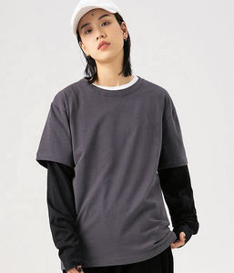 เสื้อยืดแขนยาวผู้ชายไซส์ใหญ่ คอกลม แต่งขอบตัดสี โทนสีพื้น ผ้าถักเนื้อนุ่ม คุณภาพเยี่ยม พร้อมรับผลิตแบบ OEM - Product Image 5