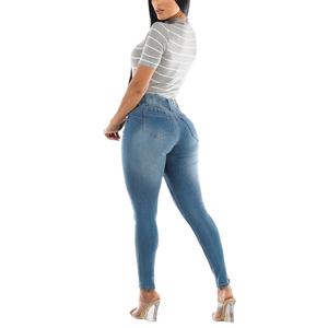 Jeans Casuales de Cintura Alta para Mujer 2025, Ajustados, Sexys, Elegantes, de Color Sólido, Rectos, Transpirables, Ecológicos, Estilo Vintage - Product Image 1