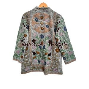 Suzani broderie hiver porter veste femmes manteau fête porter veste ethnique unisexe manteau, Suzani court matelassé belle veste - Product Image 2