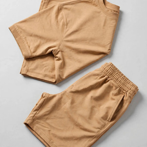 Wholesale Summer Men's Casual Shorts <b>Set</b> Plain Color Solid 100% Cotton Jersey Quick Dry Knitted Pocket Customized Logo <b>Twin</b> <b>Set</b> - Product Image 4