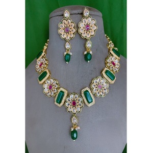 Exquisite Premium Quality Brass Gold Plated Zircon Necklace & Earring <b>Set</b> for Wedding Party Gift Occasions Women - Product Image 1