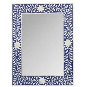 Miroir mural décoratif en bois de luxe moderne pour mariage avec cadre en incrustation d'os et couleur personnalisée en résine époxy - Product Image 3