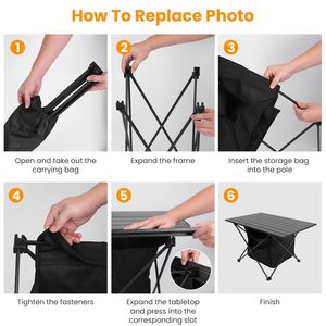 Portable Rustproof Aluminum Alloy Roll-Up <b>Camping</b> <b>Table</b> Foldable with <b>Storage</b> Basket Outdoor Furniture - Product Image 5