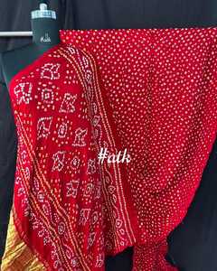 Pink Hand Drawn Silk <b>Saree</b> With White And <b>Yellow</b> bandhej Patterns Traditional Indian Wedding Wear For Women - Product Image 2