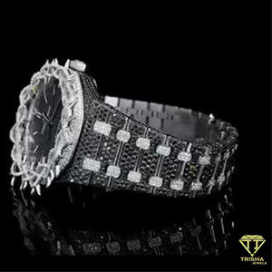 Montre de luxe entièrement sertie de diamants, lunette à pointes, diamants Moissanite VVS en argent sterling 925, automatique, pour homme, style Hip Hop - Product Image 3