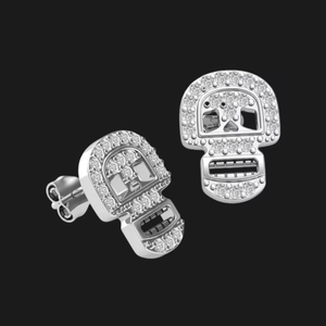 Luxury Moissanite Skull <b>Stud</b> <b>Earrings</b> Iced Out Hip Hop 925 <b>Silver</b> Rhodium Plated Fine Jewelry Statement Gift for Women Men - Product Image 1
