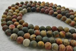 Cuentas redondas de jaspe rojo mate natural de la serie Full Strand para la fabricación de joyería DIY - Product Image 6