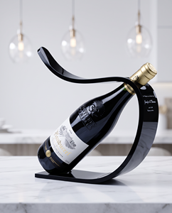 Soporte minimalista de acrílico para botella de vino, soporte de exhibición moderno para encimera para cocina, bar o comedor - Product Image 1
