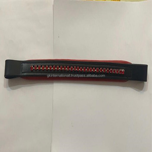 Banda de cuero hecho a mano para cejas de caballo, relleno suave rojo, cristales grandes bajos, ostentosos en todos los tamaños y formas personalizados - Product Image 4