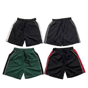 Wholesale Casual New Design Elastic Waist Yarn Dyed Breathable Cargo Beach <b>Shorts</b> 100% Cotton Solid Embroidered for Men - Product Image 2